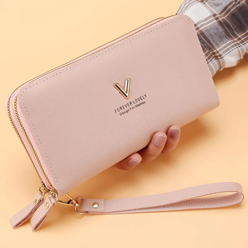 Long Women's Wallet Female Purses Tassel Coin Purse Card Holder Wallets Double Zipper Pu Leather Clutch Luxury Money Phone Bag Good Vibrations