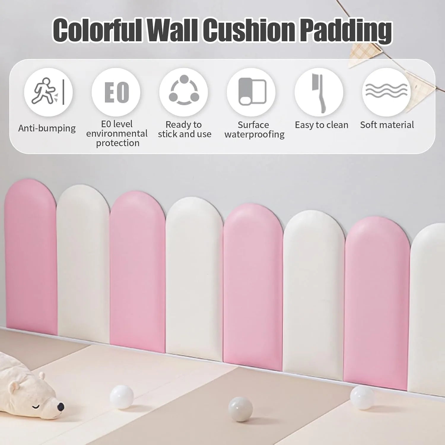 1PC 40x20cm Bed Headboard Bedroom Decor Head Board Wood Wall Panels Home Decoration Tatami Anti-collision Soft Back Wall Mat Good Vibrations