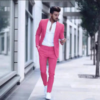 Casual Business Men Suits for Wedding 2 Pieces Suits Man Groom Tuxedos Slim Fit Peak Lapel Terno Masculino Costume Homme Good Vibrations