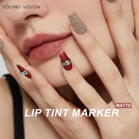 Lip Tint Pen, 6 Colors Available, Matte Water Lipstick, Non-Stick Cup, Long-Lasting, Smooth Lip Liner and Lip Stain Combo Good Vibrations