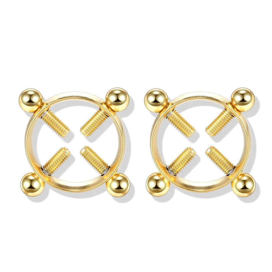 1Pair Stianless Steel Nipple Rings Piercing Jewelry Wholesale Women Sexy Clips Nipple Ring Clamps Pierced  Body Jewelry Good Vibrations Adult Super Store