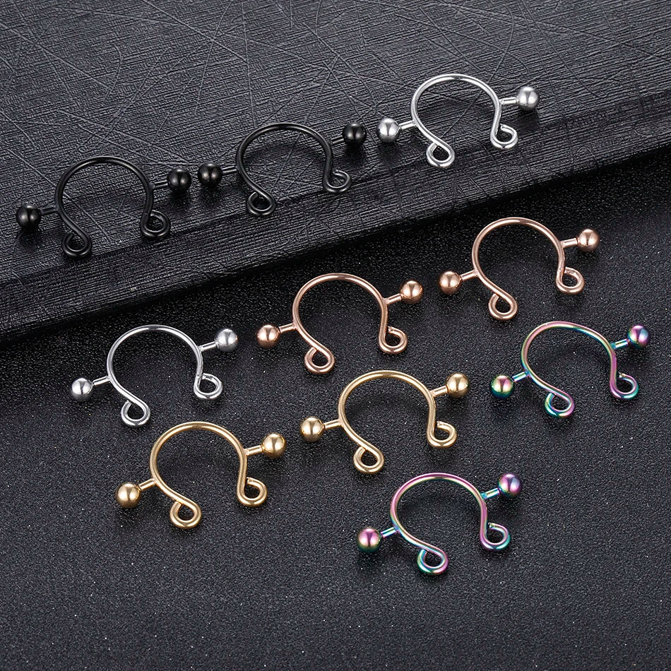 1Pair Stianless Steel Nipple Rings Piercing Jewelry Wholesale Women Sexy Clips Nipple Ring Clamps Pierced  Body Jewelry Good Vibrations Adult Super Store