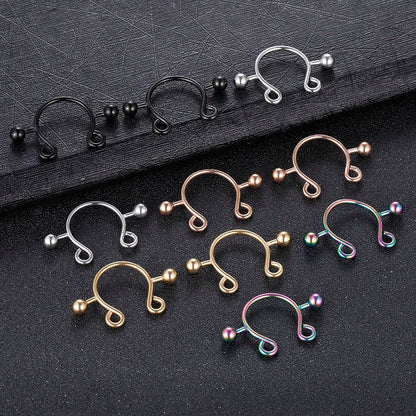 1Pair Stianless Steel Nipple Rings Piercing Jewelry Wholesale Women Sexy Clips Nipple Ring Clamps Pierced  Body Jewelry Good Vibrations Adult Super Store