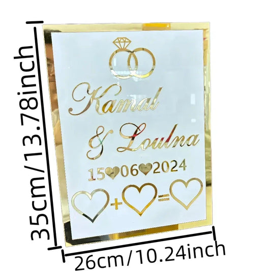 Personalized Wedding Acrylic Thumb Board Wedding Welcome Sign Mirror Acrylic Frame Wedding Party Decor Favor Enrich Your Wedding Good Vibrations