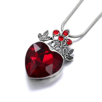 Charm Red Love Heart Crystal Pendant Necklace Classic Luxury Zircon Heart Forever Necklace For Women Fashion Wedding Jewelry Good Vibrations
