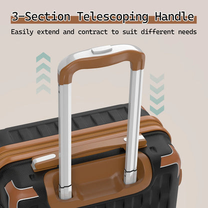 Melalenia Luggage Sets 7 Piece Hard Shell Carry on Suitcase with Spinner Wheels and TSA Lock, Lightweight Travel Duffel Bag Good Vibrations