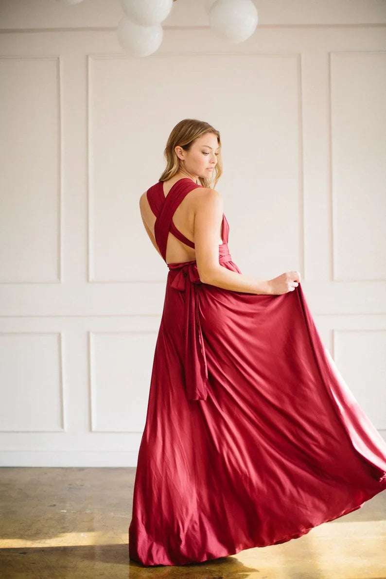 Multiway Maxi Dress Bridesmaid Dress Infinity Cocktail Dress Floor Length Bridesmaid Dress Maxi Dress for Bridesmaid Gifts Good Vibrations