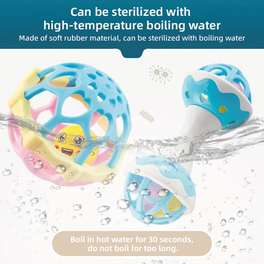 Baby toys，Baby rattle, fine motor and sensory toy, Suitable for infants aged 3, 6, 9, and 12 months Good Vibrations