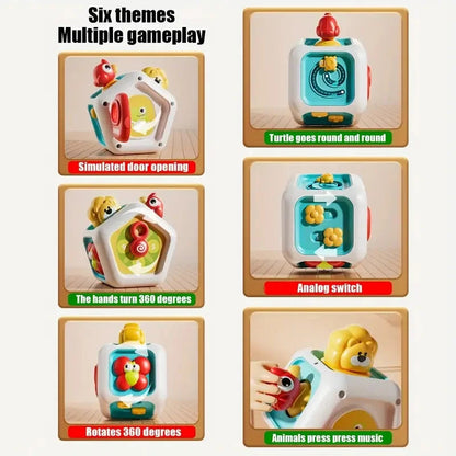Baby Busy Board Cube Montessori Toys Sensory Activity Ball Early Educational Toy Learning Fine Motor Skills Toy Travel Toy Gifts Good Vibrations