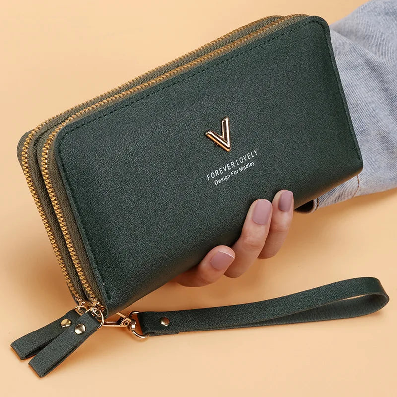 Long Women's Wallet Female Purses Tassel Coin Purse Card Holder Wallets Double Zipper Pu Leather Clutch Luxury Money Phone Bag Good Vibrations