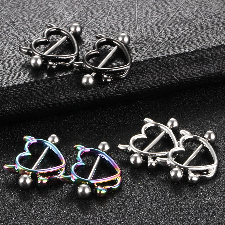 1Pair Stianless Steel Nipple Rings Piercing Jewelry Wholesale Women Sexy Clips Nipple Ring Clamps Pierced  Body Jewelry Good Vibrations Adult Super Store