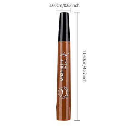 Waterproof Eyebrow Pencil, Quad Eyebrow Pencil, Natural Brow Makeup Long-Lasting Non-Fade Liquid Water Eyebrow Pencil (5 Colors) Good Vibrations