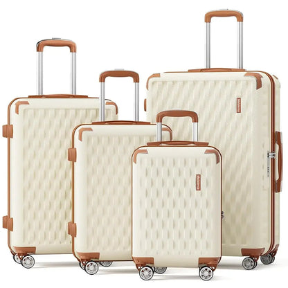 Melalenia Luggage Sets 7 Piece Hard Shell Carry on Suitcase with Spinner Wheels and TSA Lock, Lightweight Travel Duffel Bag Good Vibrations