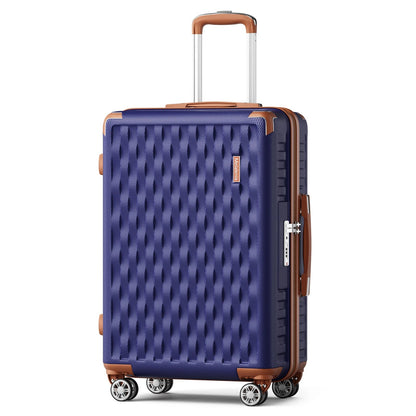 Melalenia Luggage, Hard Shell ABS Suitcase with TSA Lock with Spinner Wheel, Lightweight Checked Medium Luggage for Travel Good Vibrations