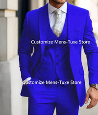 Men's Suits  Grey Costume Homme Slim Fit Formal Wedding Outfits 3 Piece Jacket Pants With Vest Custom Made 2024 Good Vibrations