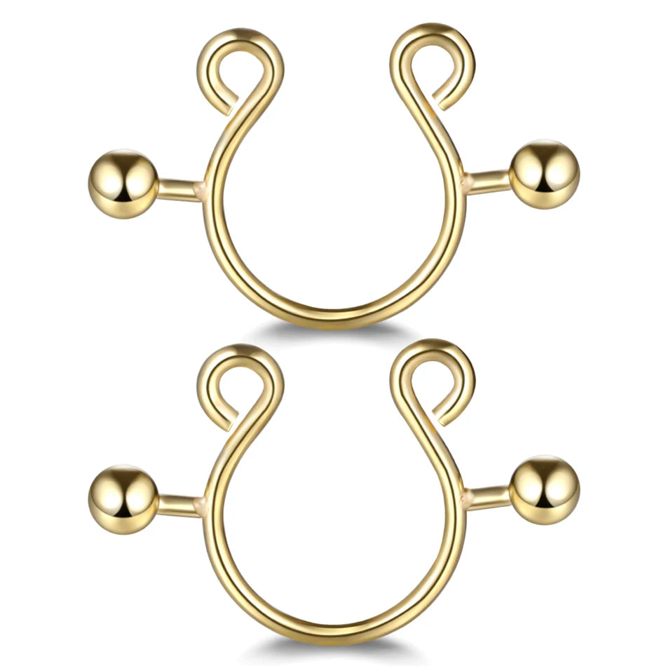 1Pair Stianless Steel Nipple Rings Piercing Jewelry Wholesale Women Sexy Clips Nipple Ring Clamps Pierced  Body Jewelry Good Vibrations Adult Super Store