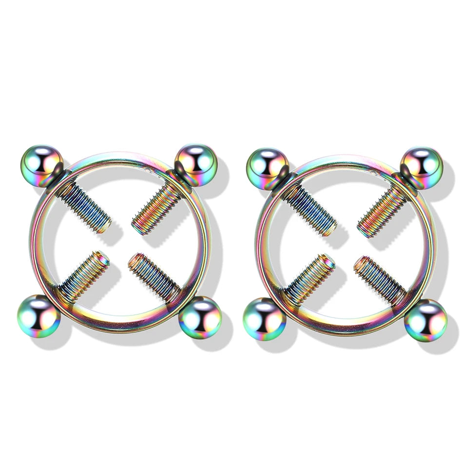 1Pair Stianless Steel Nipple Rings Piercing Jewelry Wholesale Women Sexy Clips Nipple Ring Clamps Pierced  Body Jewelry Good Vibrations Adult Super Store