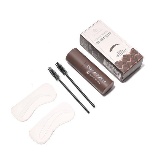 Eyebrow Stamp Stencil Kit - 1 Pcs Eye Brow Stamp Shaping Kit Long-Lasting Waterproof, Eyebrow Makeup Brow Shape with 10 PCS Good Vibrations