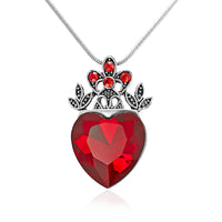 Charm Red Love Heart Crystal Pendant Necklace Classic Luxury Zircon Heart Forever Necklace For Women Fashion Wedding Jewelry Good Vibrations