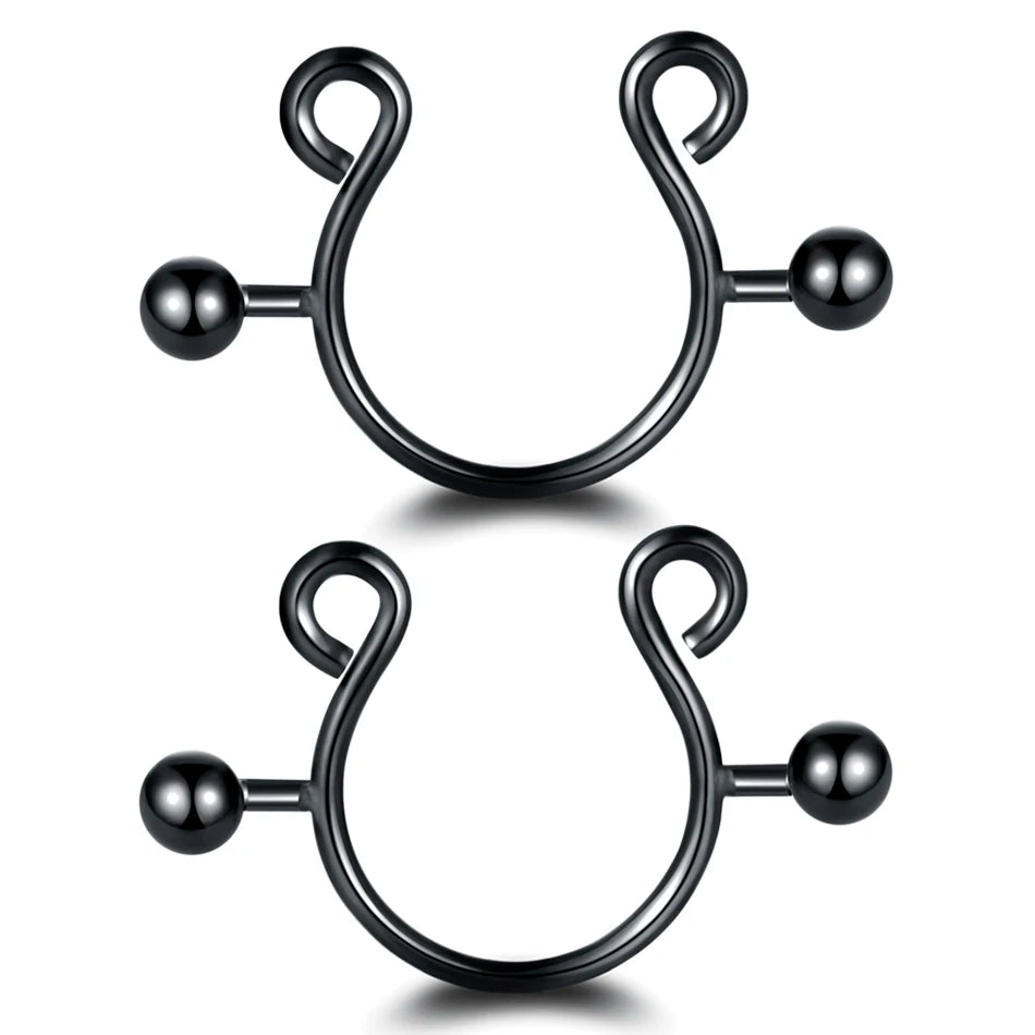 1Pair Stianless Steel Nipple Rings Piercing Jewelry Wholesale Women Sexy Clips Nipple Ring Clamps Pierced  Body Jewelry Good Vibrations Adult Super Store