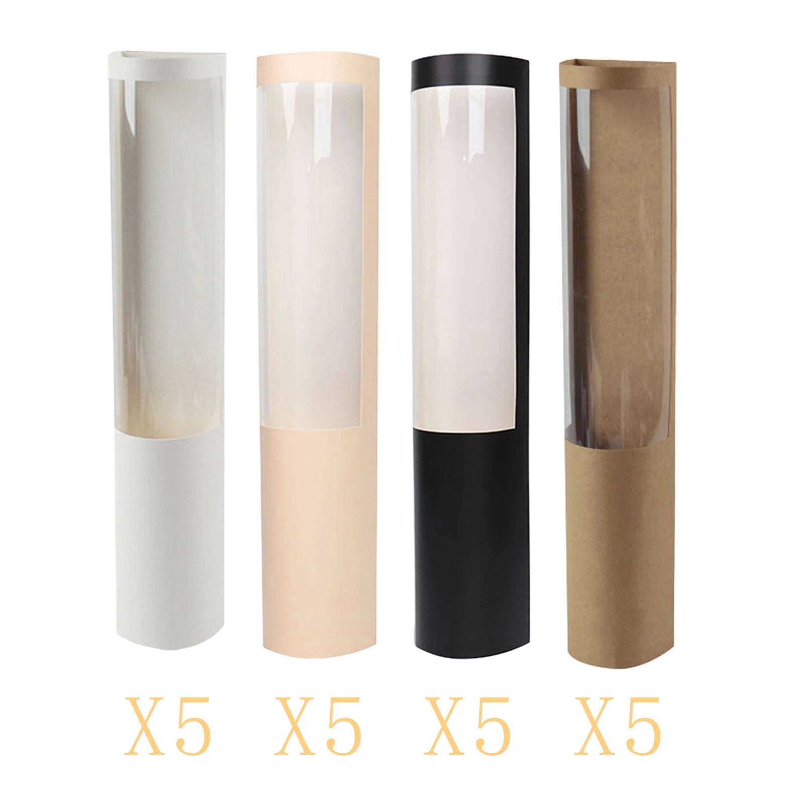 5Pcs Elegant Bouquet Gift Box Set Premium Paper Bouquet Bags for Wedding Valentine's Day Engagement Bridal Shower Birthday Party Good Vibrations