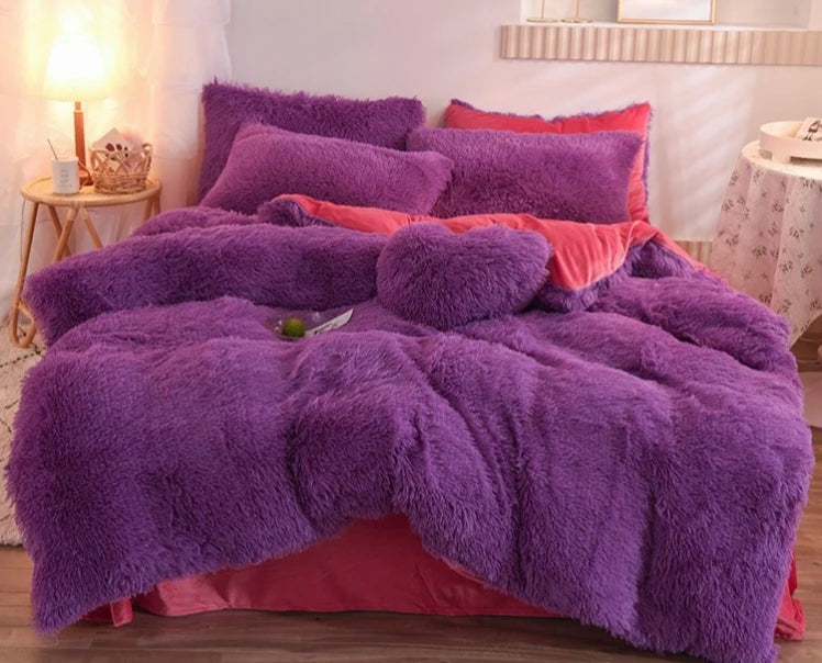 Soft and Breathable Four-Piece Bed Set for Home, Factory Custom Polyester and Plush Fabric, Cozy Texture, Durable Design Set Good Vibrations