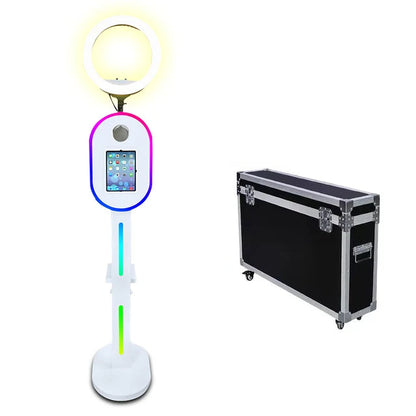 Hot Sale 10.2" 11" 12.9" iPad photo booth stand Selfie Photo Booth Shell for Ipad and DSLR with Ring Light for Birthday Party Good Vibrations