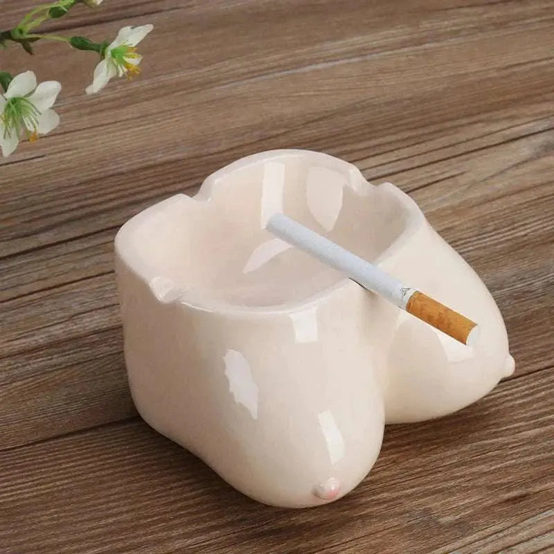 Creative Ceramic Funny Breast Body Art Ashtray - Smoking Accessories Good Vibrations Adult Super Store