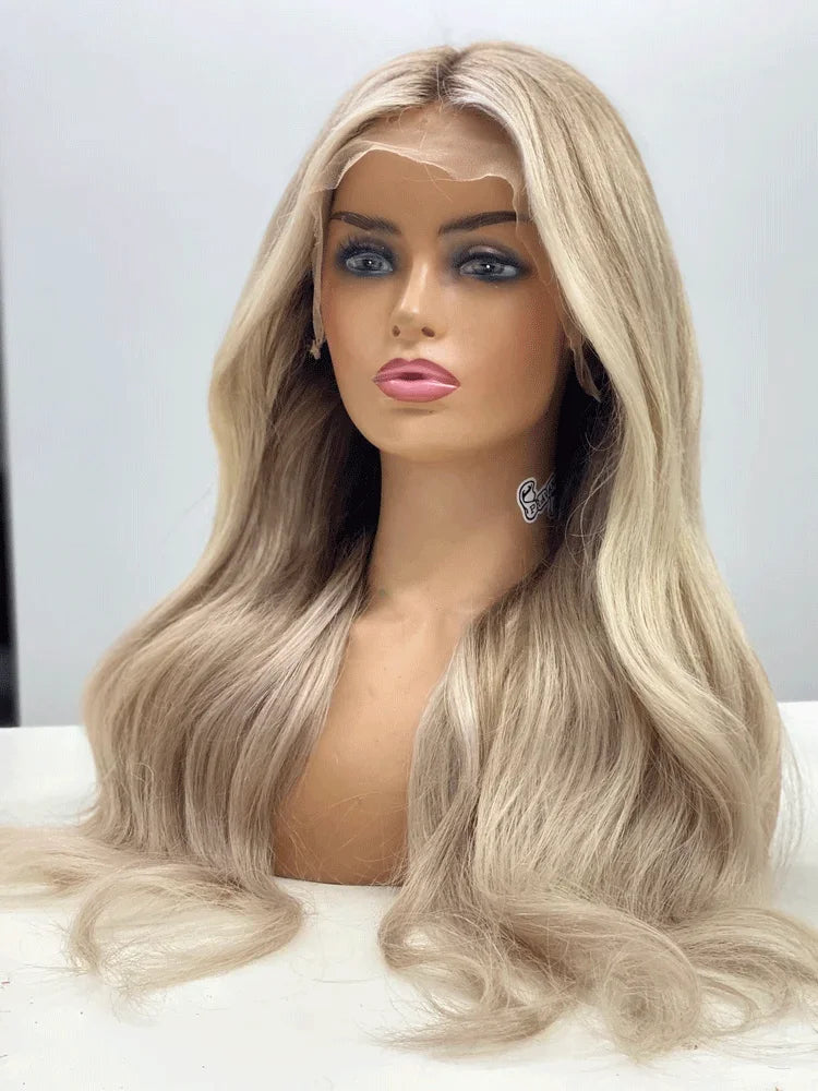 Blonde balayage full lace wigs Synthetic hair wig custom wigs lace front wigs blonde Cosplay For Women lace wigs glueless wigs Good Vibrations
