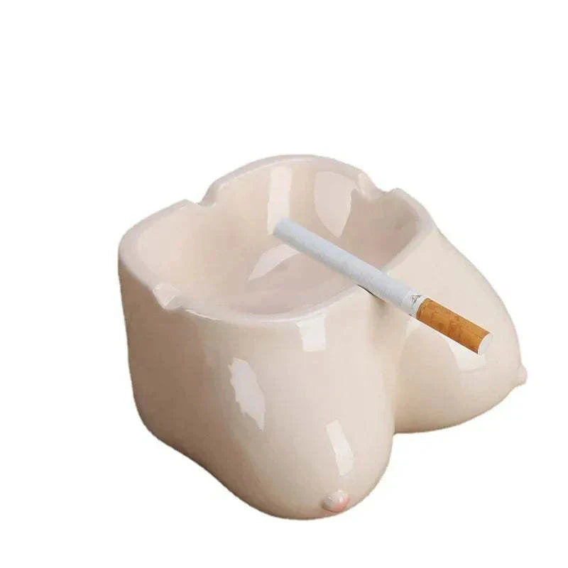 Creative Ceramic Funny Breast Body Art Ashtray - Smoking Accessories Good Vibrations Adult Super Store