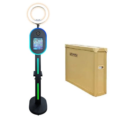 Hot Sale 10.2" 11" 12.9" iPad photo booth stand Selfie Photo Booth Shell for Ipad and DSLR with Ring Light for Birthday Party Good Vibrations
