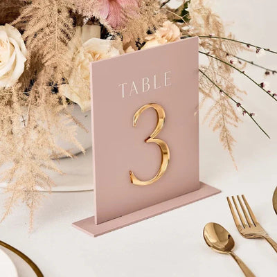 Rectangle Acrylic Table Numbers, Wedding Table Numbers, Pink Acrylic Table Numbers, Personalized Table Decorations