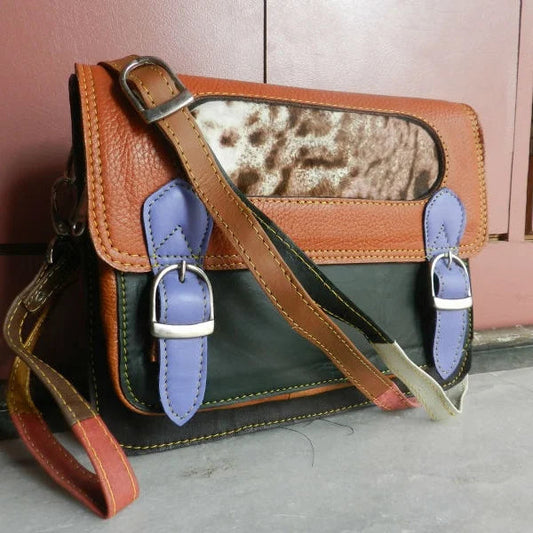Custom Modern 100% Genuine Leather Shoulder Bag Handmade Multi-Color Animal Print Vintage Bohemian Ladies Dress Style Sling Bags Good Vibrations