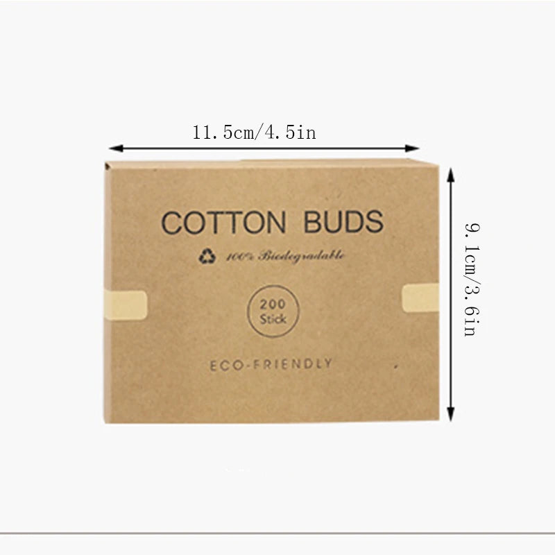Two boxes of bamboo cotton swabs 400 pcs, organic wooden cotton swabs, suitable for make-up, cleaning wounds, cleaning dirt Good Vibrations