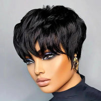 Short Pixie Cut Wigs Human Hair Short Wigs For Black Women Glueless Wigs Pre Plucked Short wigs With Bangs Good Vibrations