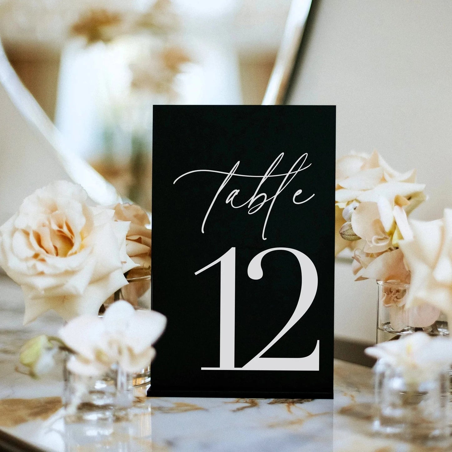 Mirror Silver Wedding Table Numbers With Stand Wedding Table Decor Acrylic Luxury Wedding Signage Table Number Stand Good Vibrations