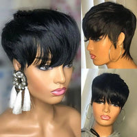 Short Pixie Cut Wigs Human Hair Short Wigs For Black Women Glueless Wigs Pre Plucked Short wigs With Bangs Good Vibrations