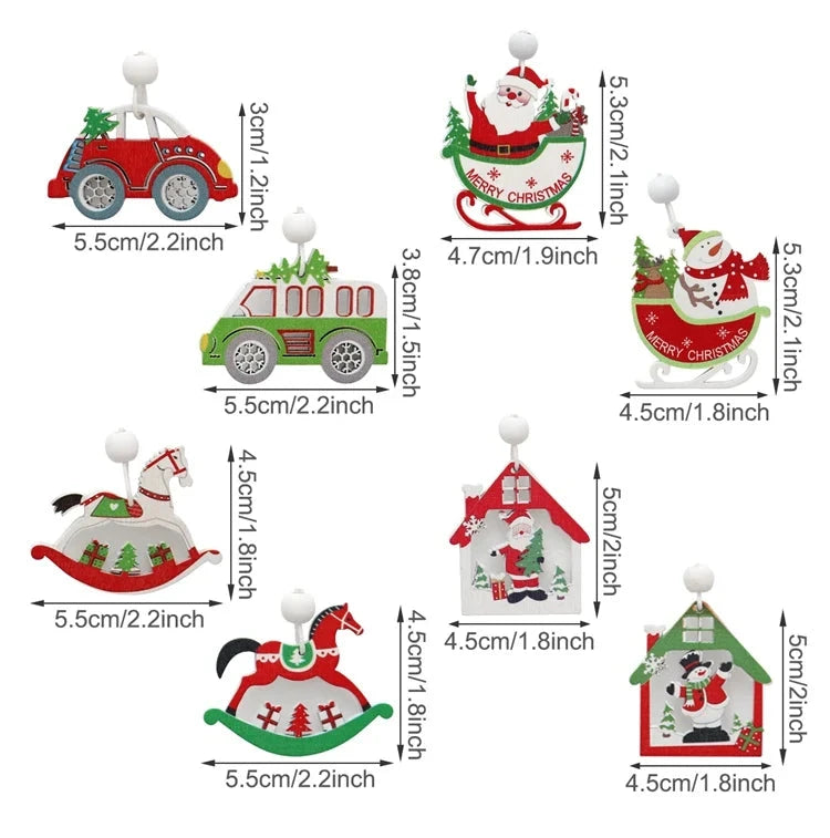 Christmas Wooden Pendant Merry Christmas Tree Decoration for Home 2025 Christmas Ornament Xmas Navidad Gifts Happy New Year 2026 Good Vibrations