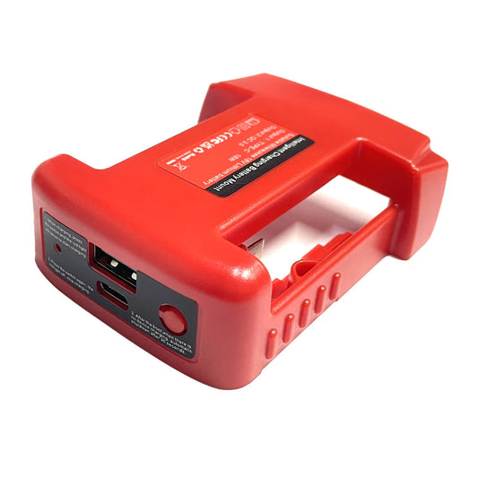 Battery Adapter for Milwaukee 18V Battery Adaptor with USB Charger & Type-C PD Power Source Charger for Milwaukee 18V Battery Good Vibrations