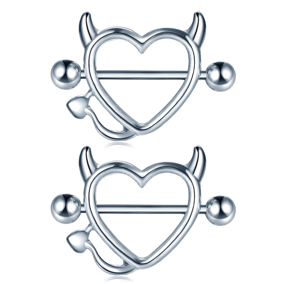 1Pair Stianless Steel Nipple Rings Piercing Jewelry Wholesale Women Sexy Clips Nipple Ring Clamps Pierced  Body Jewelry Good Vibrations Adult Super Store