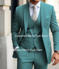 Men's Suits  Grey Costume Homme Slim Fit Formal Wedding Outfits 3 Piece Jacket Pants With Vest Custom Made 2024 Good Vibrations