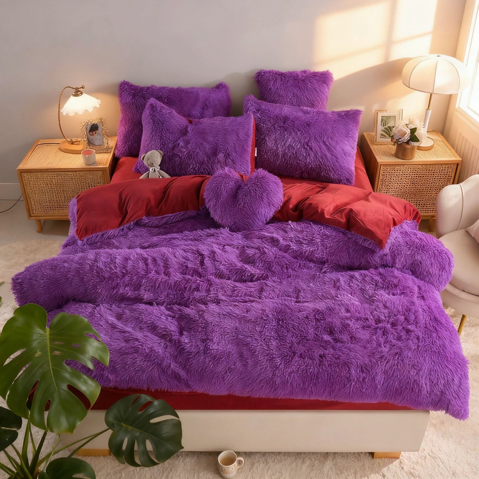 Soft and Breathable Four-Piece Bed Set for Home, Factory Custom Polyester and Plush Fabric, Cozy Texture, Durable Design Set Good Vibrations