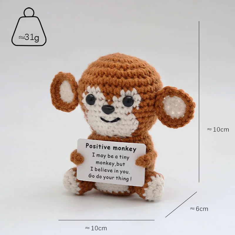 Gifts for Him Her Boyfriend Girlfriend  Handmade Positive Crochet Cute Monkey Emotional Birthday Christmas Desktop Decorations Good Vibrations