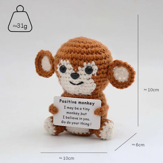 Gifts for Him Her Boyfriend Girlfriend  Handmade Positive Crochet Cute Monkey Emotional Birthday Christmas Desktop Decorations Good Vibrations