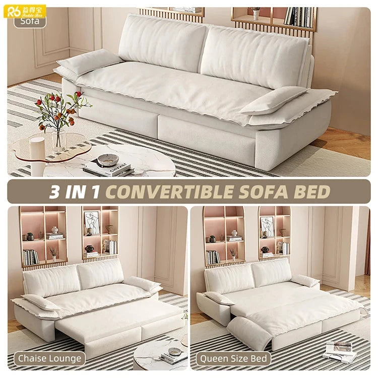 Modern Design USA Free Shipping Fabric Feather Foam 3 in 1 Sofa Bed with Storage Living Room Use Good Vibrations