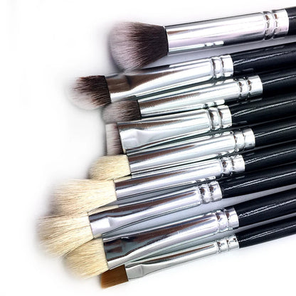 HMU Dropship Reseller Factory Brand 15pcs Custom Soft Black Sliver Make up Brush Set Vendor Other Makeup Brushes Good Vibrations