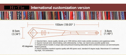 Hi-Tie Blue Business Solid 100% Silk Men's Tie NeckTie 8.5cm Ties for Men Formal Luxury Wedding High Quality Gravata Good Vibrations