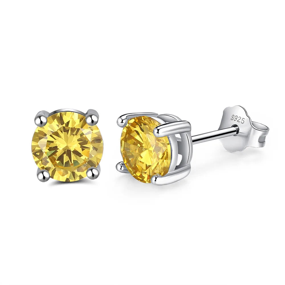 High Quality 925 Sterling Silver Simple and Stylish Four-claw Set with Zirconia Earring Wedding Jewelry for Women Men Wholesale Good Vibrations