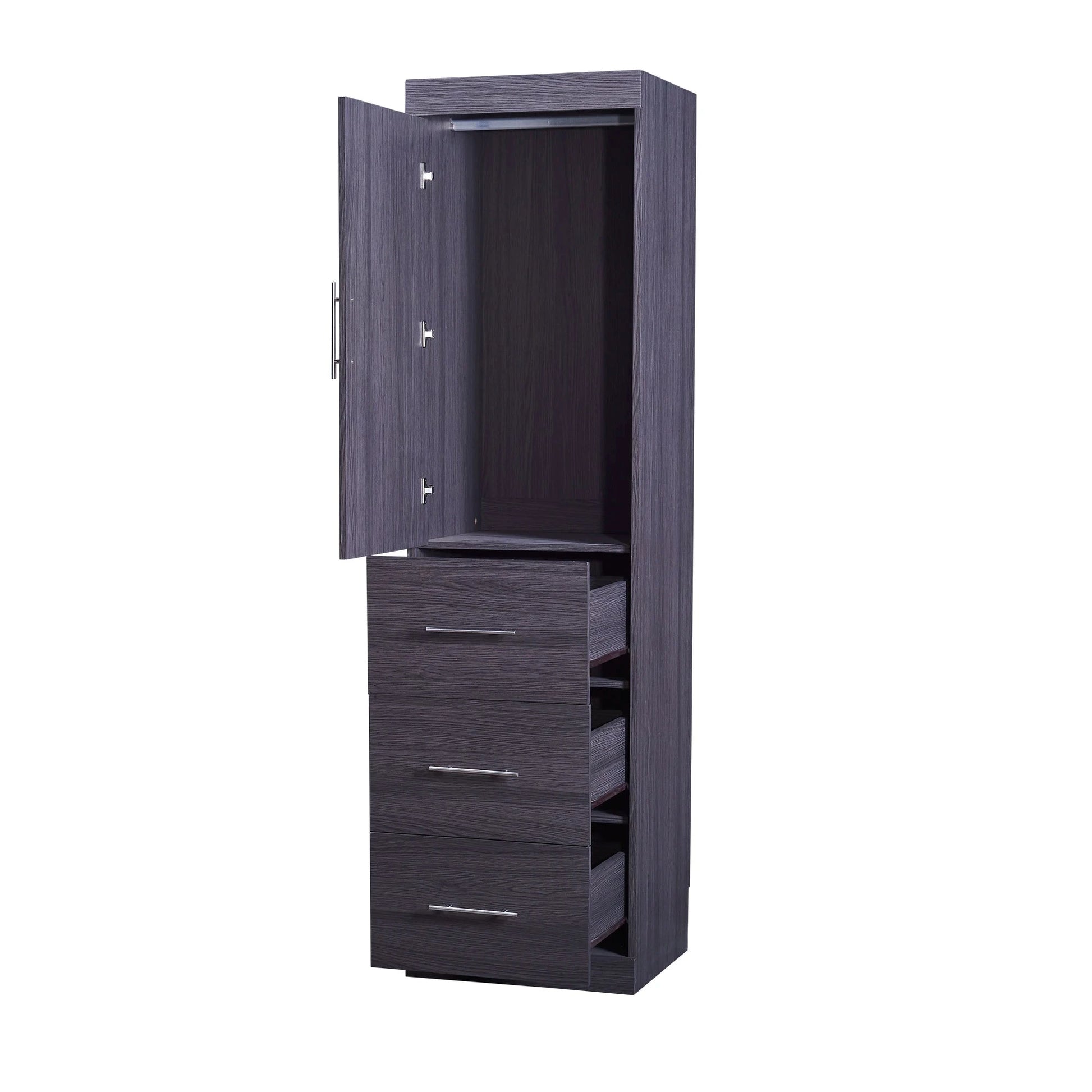 Gray Twin Size Murphy Bed With Wardrobe and Drawers Folded Into a Cabinet With Storage Product Category Murphy Beds Good Vibrations