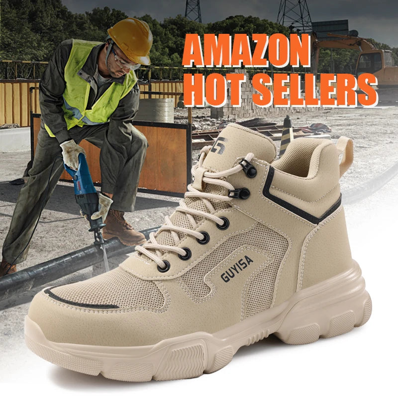 GUYISA Brand Lightweight Safety Shoes Outdoor Sports European Standard Steel Toe Safety Shoes Good Vibrations